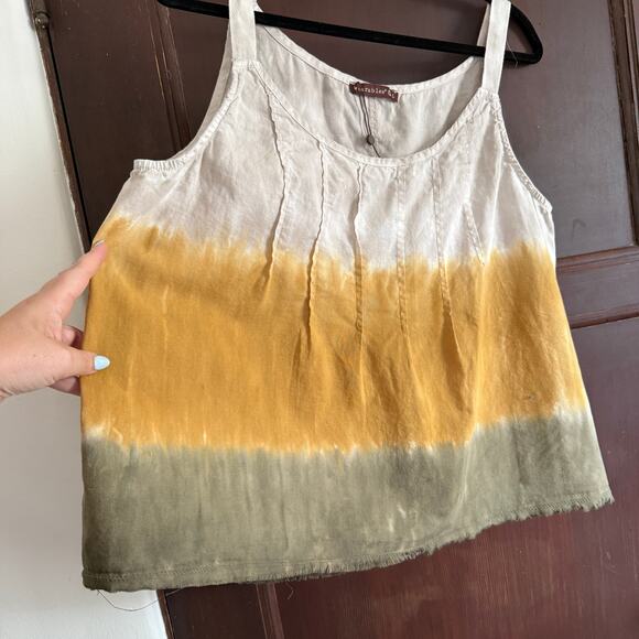 WEARABLES XCVI | Shawnie Linen Billowy Pintuck Tank | Tricolor - Picture 4 of 7